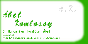 abel komlossy business card